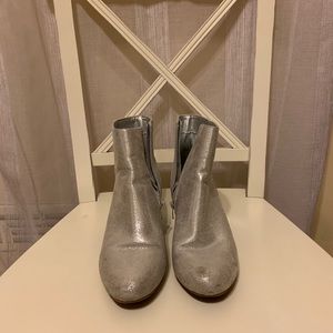 Silver booties, comfortable